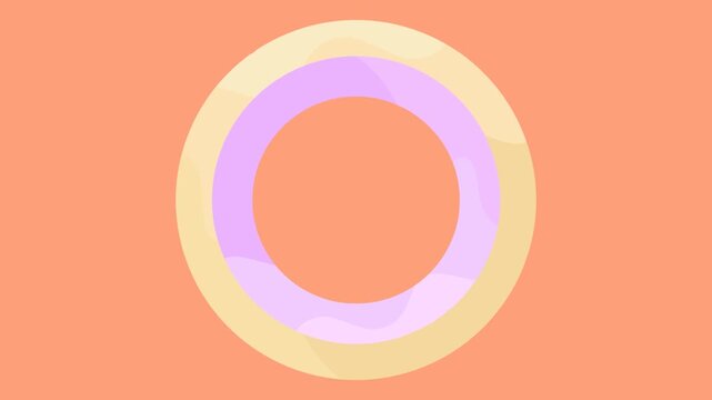 Boho peach orange abstract background spinning center circles rotating animation soft aesthetic circular motion modern minimal 4K seamless loop video backdrop