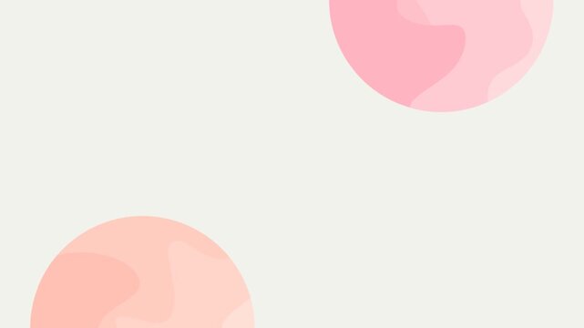 Abstract boho cream white background with two soft pink circular motion animation minimal aesthetic rotating circles 4k seamless loop background video