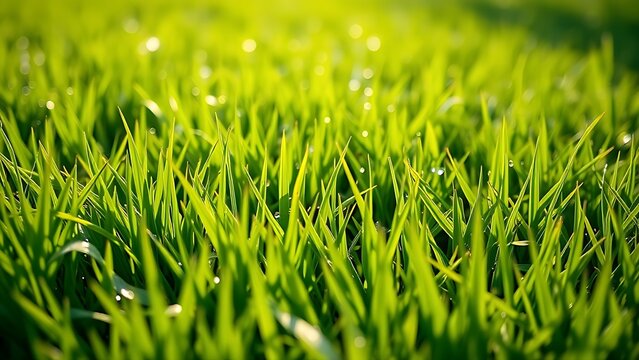 stolon. Lush green lawn with stolon network connecting grass clusters, morning dew. gardening catalogs, home-decor guides, designed for gardening and botanical catalogs, enhances decor appeal.