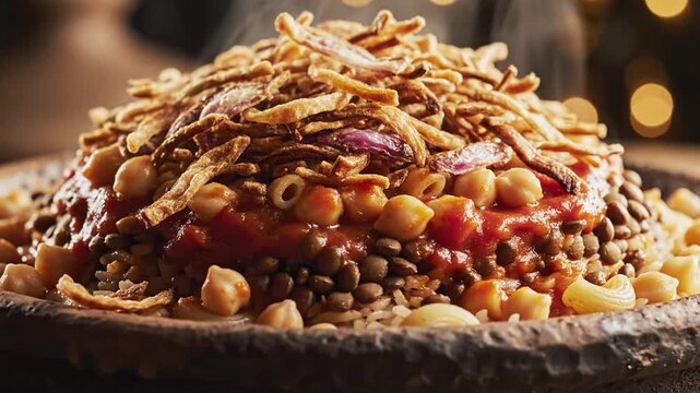 Delicious Koshari - A Traditional Egyptian Street Food Delight.