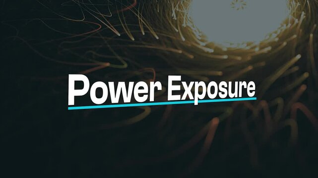 Power Exposure Title Animation with Abstract Light Tunnel Background