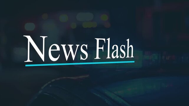 News Flash Title Animation with Blurred Emergency Lights Background
