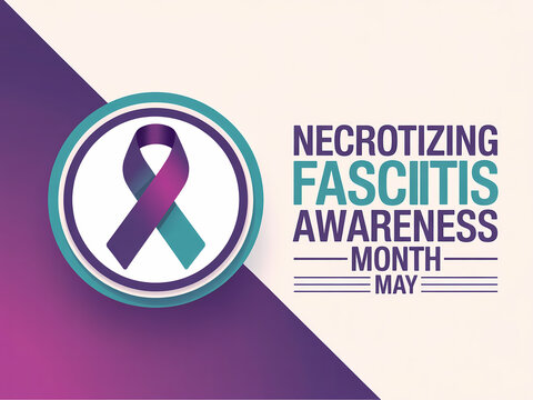 Necrotizing fasciitis awareness month in may with awareness ribbon