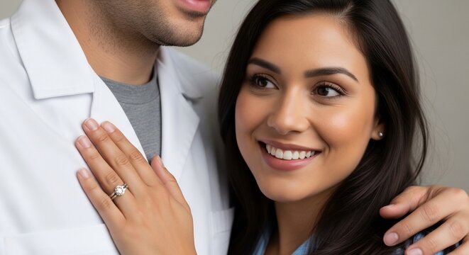 Couple embrace affectionately