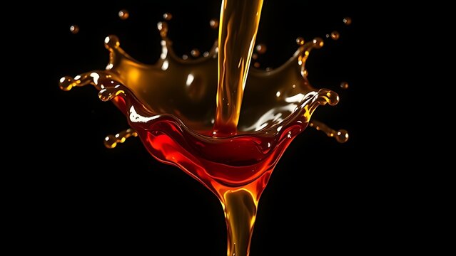 flagon. Dark amber liquid pouring from a flagon in a dynamic splash. bar promotions, beverage menus, designed for food & beverage menus and cafe branding and product packaging and bar promotions.