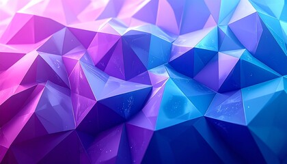 Fototapeta premium Modern Low Poly Geometric Triangle Mesh Blue Purple Abstract Background
