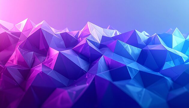 Modern Low Poly Geometric Triangle Mesh Blue Purple Abstract Background