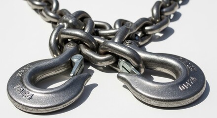 Fototapeta premium Heavy Duty Chain with Hooks Strength and Security.