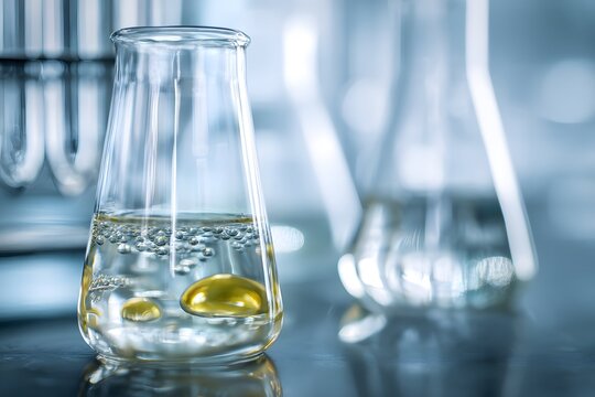 Clear formamide sparkles like liquid crystal in a scientist's glass Reuters.