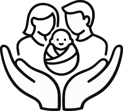 mother and baby with father 