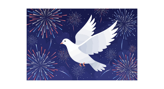 Peace Dove With Fireworks
