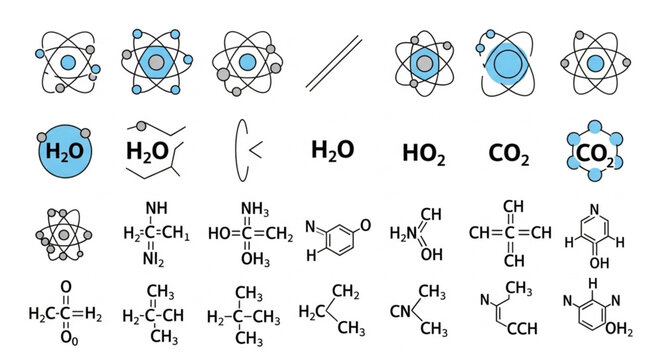 Collection of Chemical Formulas and Molecular Structures.