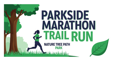 Fototapeta premium Parkside Marathon Trail Run: A Runner's Journey Through Scenic Nature Trails and Parks