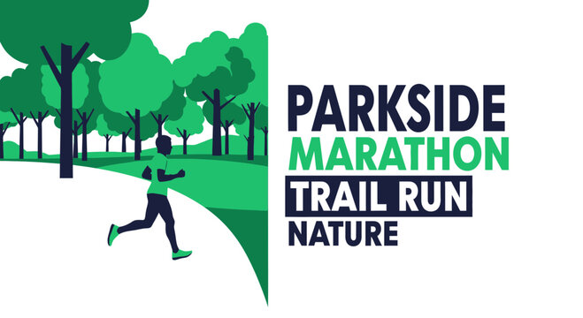 Parkside Marathon Trail Run Nature Jogger Vibrant Green Landscape Graphic