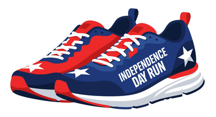 Fototapeta premium Patriotic Running Shoes Displaying Independence Day Event Announcement