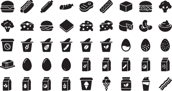 Black and white of various hats and caps isolated on white background headwear