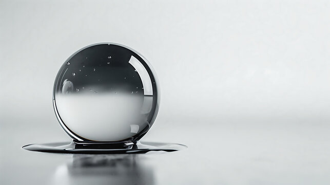 A blurry black metaspherical bubble floating on a pure white background, soft blurred edges, ethereal and abstract, minimalist composition, subtle gradients from dark charcoal to soft grey.
