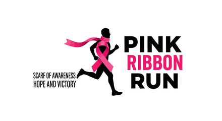 Obraz premium Pink Ribbon Run: A Symbol of Hope Victory and Awareness in The Fight Against Cancer