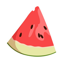 Bright isolated watermelon slice with seeds on white background for summer food concepts vector illustration © Natalia