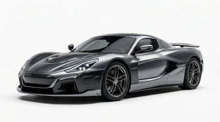Fototapeta premium Ultra realistic front 3/4 angle photo of a futuristic electric supercar