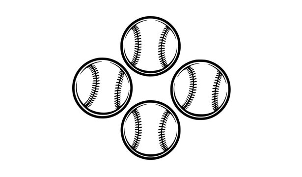 Pelotas b&eacute;isbol diamante vector dise&ntilde;o deportivo