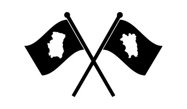 Banderas cruzadas siluetas pa&iacute;ses vector icono