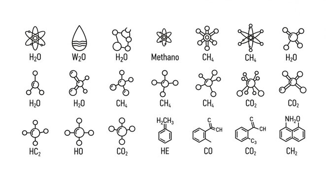 Collection of Chemical Molecular Structures and Formulas.
