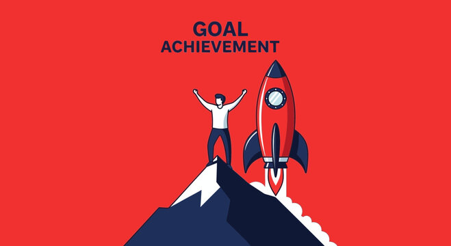 Reaching The Summit: A Visual Metaphor For Achieving Ambitious Goals and Victorious Endeavors