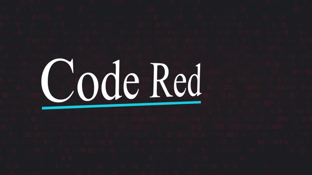 Code Red Alert: A visual representation of the alert code on a dark background. 