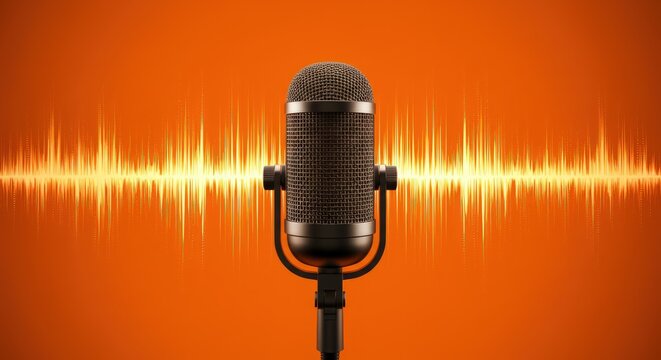 Professional studio microphone on stand.