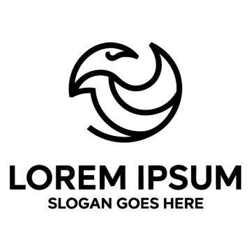 Vector logo design featuring a stylized bird and lorem ipsum text