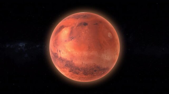 Realistic Rotating Mars Loop, Planet Animation in Space HD Background