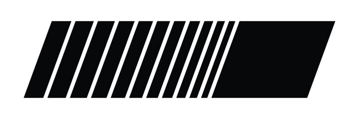 Fototapeta premium Racing speed stripe pattern in diagonal motion style, bold slanted bars forming fast movement effect, motorsport velocity graphic, isolated for formula one race events