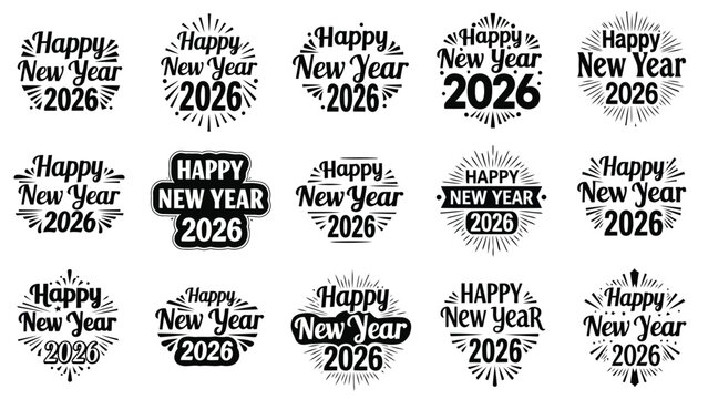 Collection of vintage and retro-style brand logos from the 2000s decade Vector