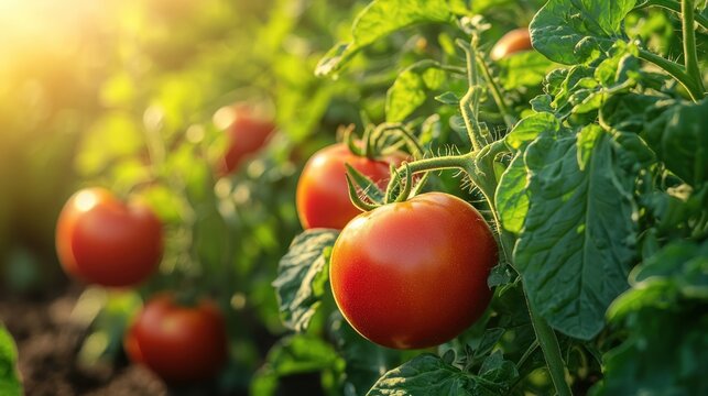 A rural farm with a variety of crops like tomatoes and lettuce, ready for harvest by hard-working farmers.