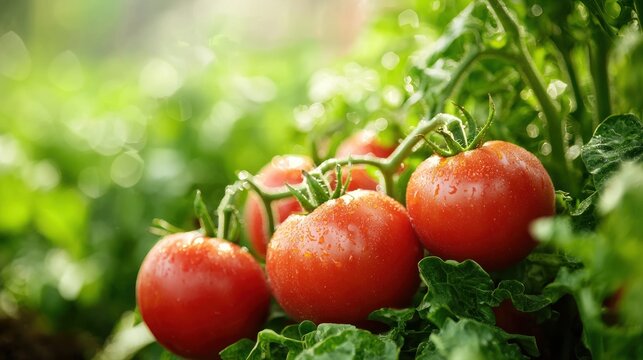 A rural farm with a variety of crops like tomatoes and lettuce, ready for harvest by hard-working farmers.