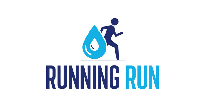 Runner Hydration: Fresh Design Depicting Running, Sport, And Water Drop Concept Illustration