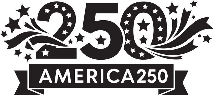 USA America 250 Semiquincentennial Celebration Logo Silhouette