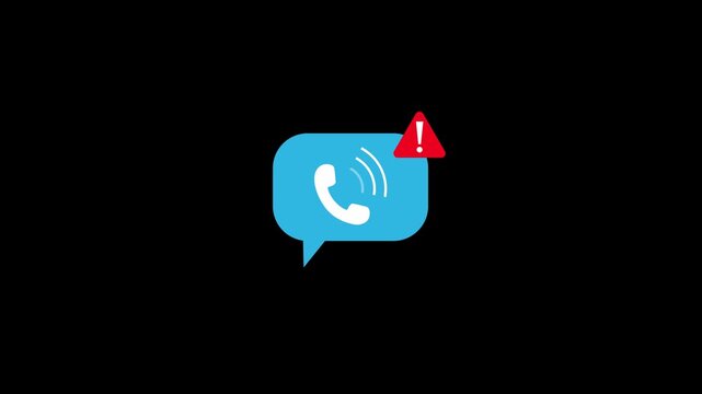 Person user receiving unknown anonymous spam scam call fraud phishing security cyber security technology warning risk threat safety crime fake news alert. Motion graphics of search concept