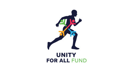 Fototapeta premium Running Figure Symbolizing Unity, Support, and Community in Action, Representing Togetherness