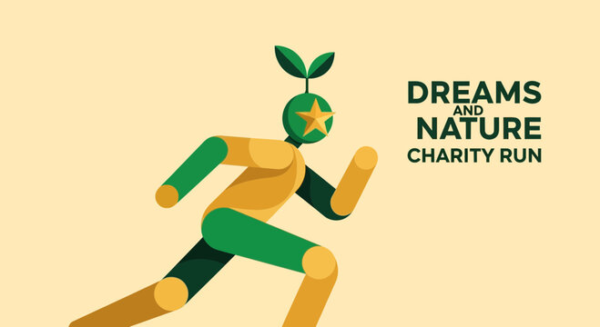 Running Figure Symbolizing Dreams And Nature Charity Run Event