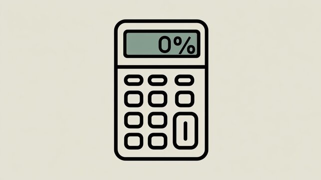 Electronic calculation device screen displays zero percent symbol