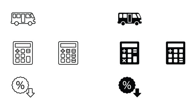 Comparison of vehicle icons with calculators and percentage decrease indicators