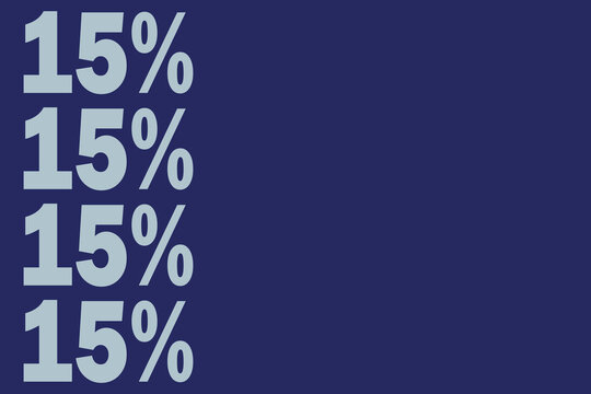 A dark blue background displaying the number 15 repeated four times