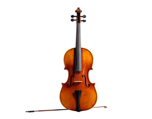 Fototapeta premium Full view of a violin with bow resting