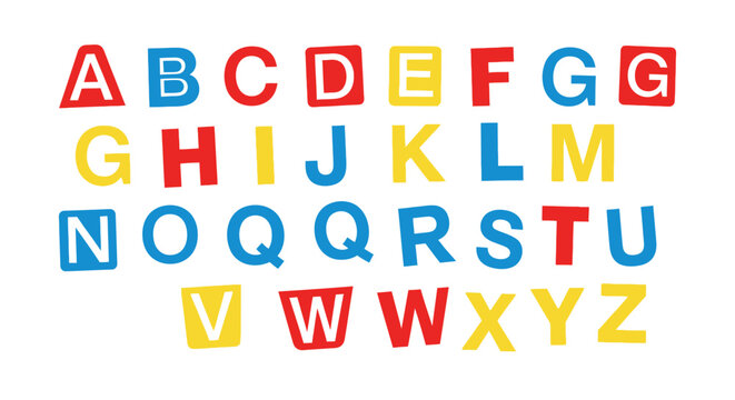 Colorful Alphabet Letters in various shapes and designs, a visual learning resource