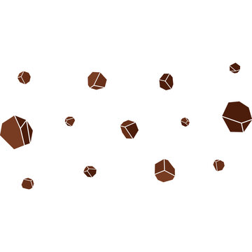 Brown coffee beans float through the air in a chaotic messy pattern