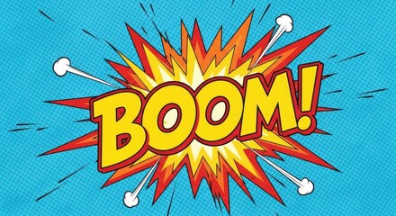 Naklejka premium Comic Book Explosion - A Bold and Dynamic Illustration.