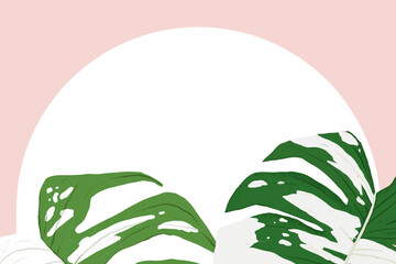 PNG frame monstera tropical leaf botanical illustration © Rawpixel.com