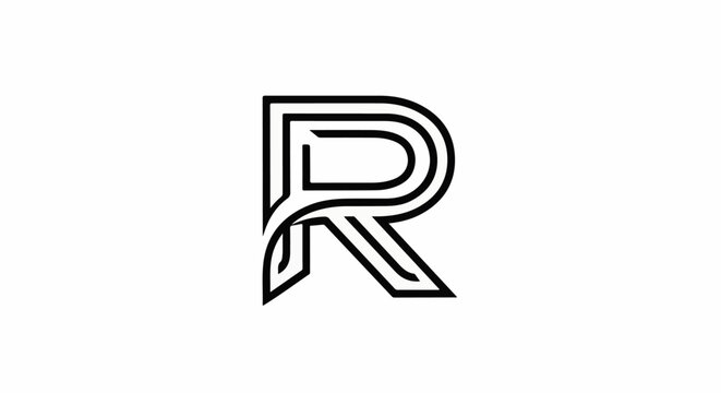Stylized letter R with three parallel lines creating a modern, graphic design
